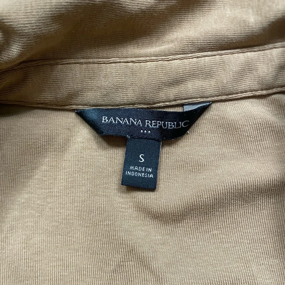 Banana Republic Women Milk Chocolate Collared Ponte Button Top Size Small Casual - Picture 10 of 14